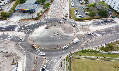 Aerial view of Sarasota roundabout