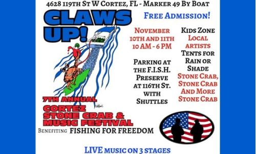 7th Annual Cortez Stone Crab & Music Festival- November 10th & 11th- HUGE!