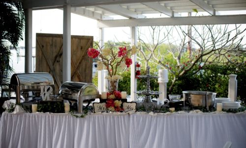 Table set up for a wedding at The Pavilion