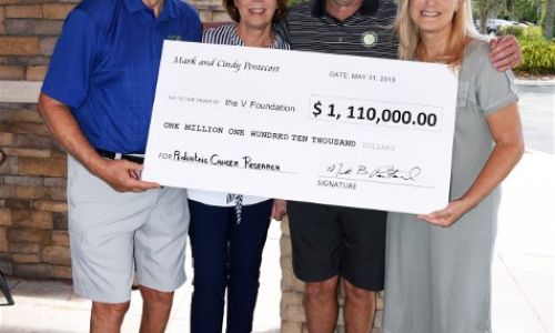 Dick Vitale receives $1,110,000 donation for pediatric cancer research from The Pentecost Foundation