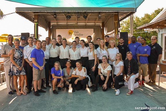 The team from Swordfish Grill & Tiki at this year's Giving Back Event in Cortez, FL