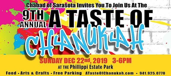 9th Annual A Taste of Chanukah Festival at Phillippi Estate Park in Sarasota, FL