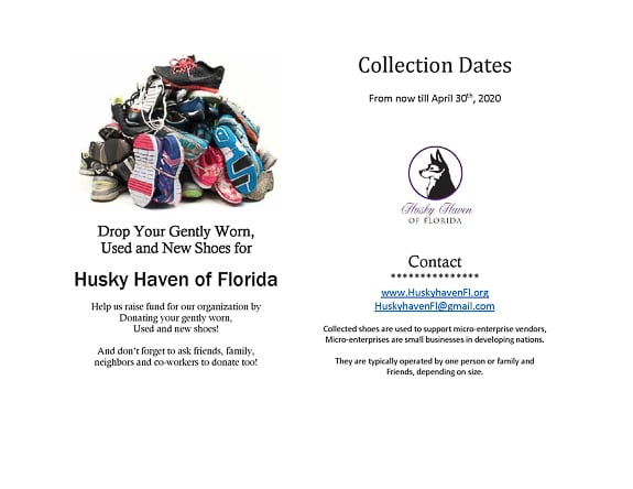 Fundraising shoe-drive for Husky Haven